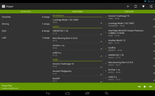 Chipper - A Keygen Jukebox android App screenshot 2